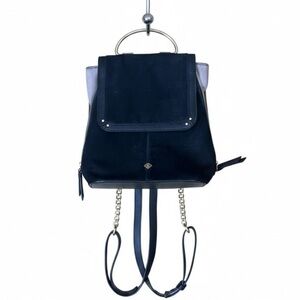 Call It Spring Black&Blush Convertible Suede Backpack With Gold Chain Detail